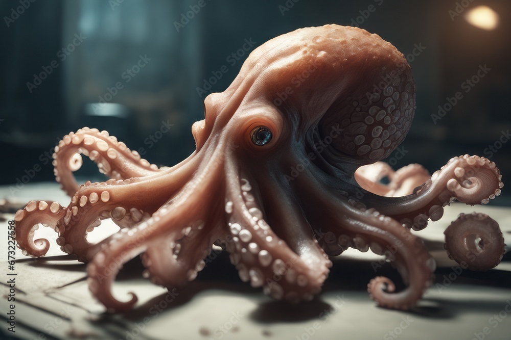 Fototapeta premium 3d illustration of a octopus on a white background 3d illustration of a octopus on a white background 3d illustration, 3d render
