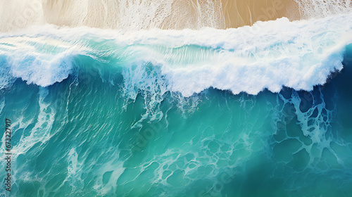 Splashing Ocean Waves: An Aerial View Crafted with Generative AI
