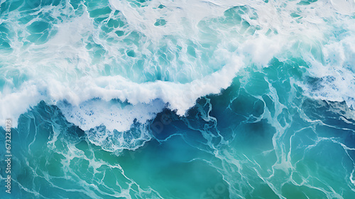 Splashing Ocean Waves: An Aerial View Crafted with Generative AI