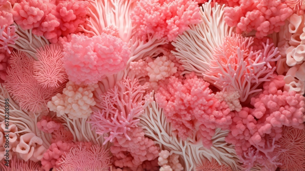 corals and algae on the seabed.