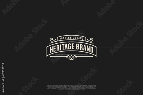 Old vinatage label ornament logo antique label decorations. Vector design element
