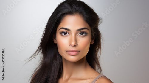 Indian model with natural beauty with minimum makeup, studio shot