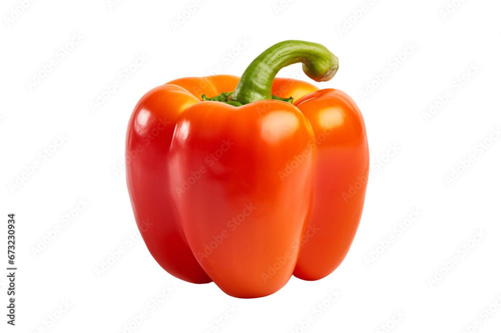 red sweet capsicum, bell pepper, paprika isolated on a transparent background, red big chili image PNG