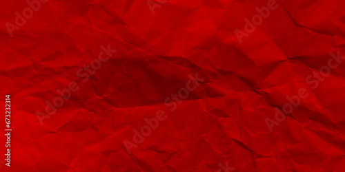 Red crinkled paper texture background and Glued paper wrinkled effect. Background for various purposes. photo