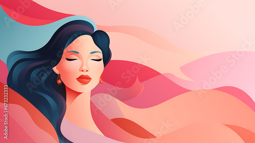 Modern Women and Girls: AI-Generated Flat Style Vector Illustration for Women's Day