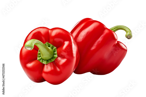 red sweet capsicum, bell pepper, paprika isolated on a transparent background, red big chili image PNG
