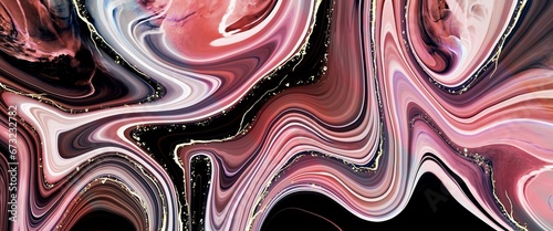 Marble alcohol ink background, color mix, magenta, soft pink and red color mix, original texture with luxury golden decoration, gold kintsugi, hand drawn painted art, wallpaper for print	
