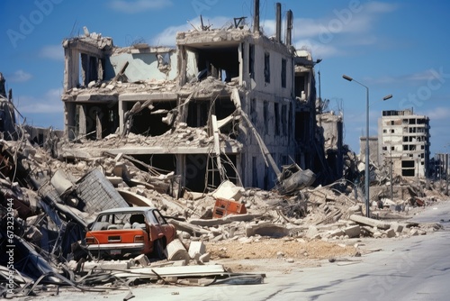 Fotografering collapse building post war