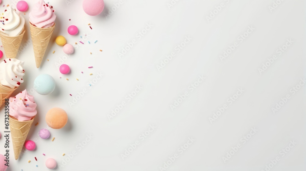 popsicle ice cream in waffle cone background. popsicle ice cream in waffle cone background.