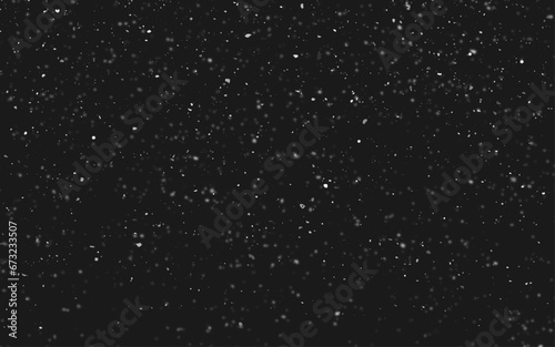 Falling down in slow motion real snowflakes from top to bottom calm snow, shot on black background, matte, wide angle, ed animation, isolated, perfect for digital composition
