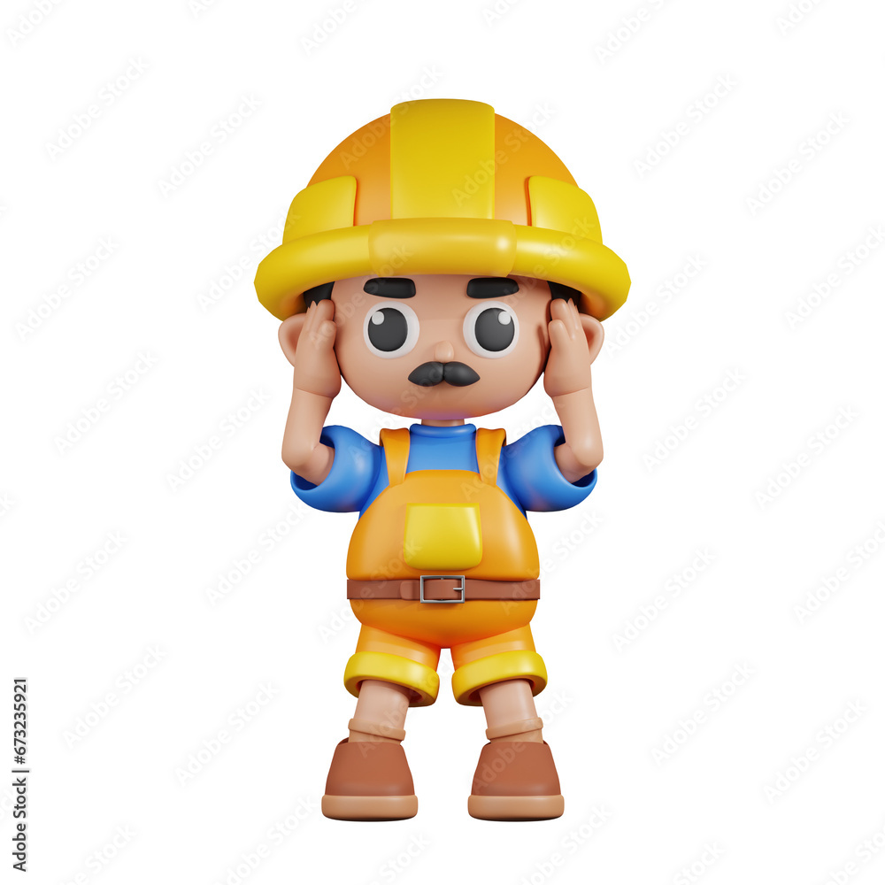 3d Character Builder Dizzy Pose. 3d render isolated on transparent backdrop. 3d Character Builder Dizzy Pose. 3d render isolated on transparent backdrop.