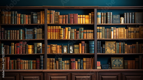 Library with many shelves and books