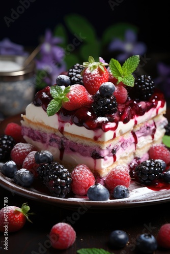 Homemade berry cheesecake