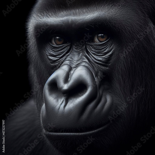 Close up face of adult male gorilla © Jaume