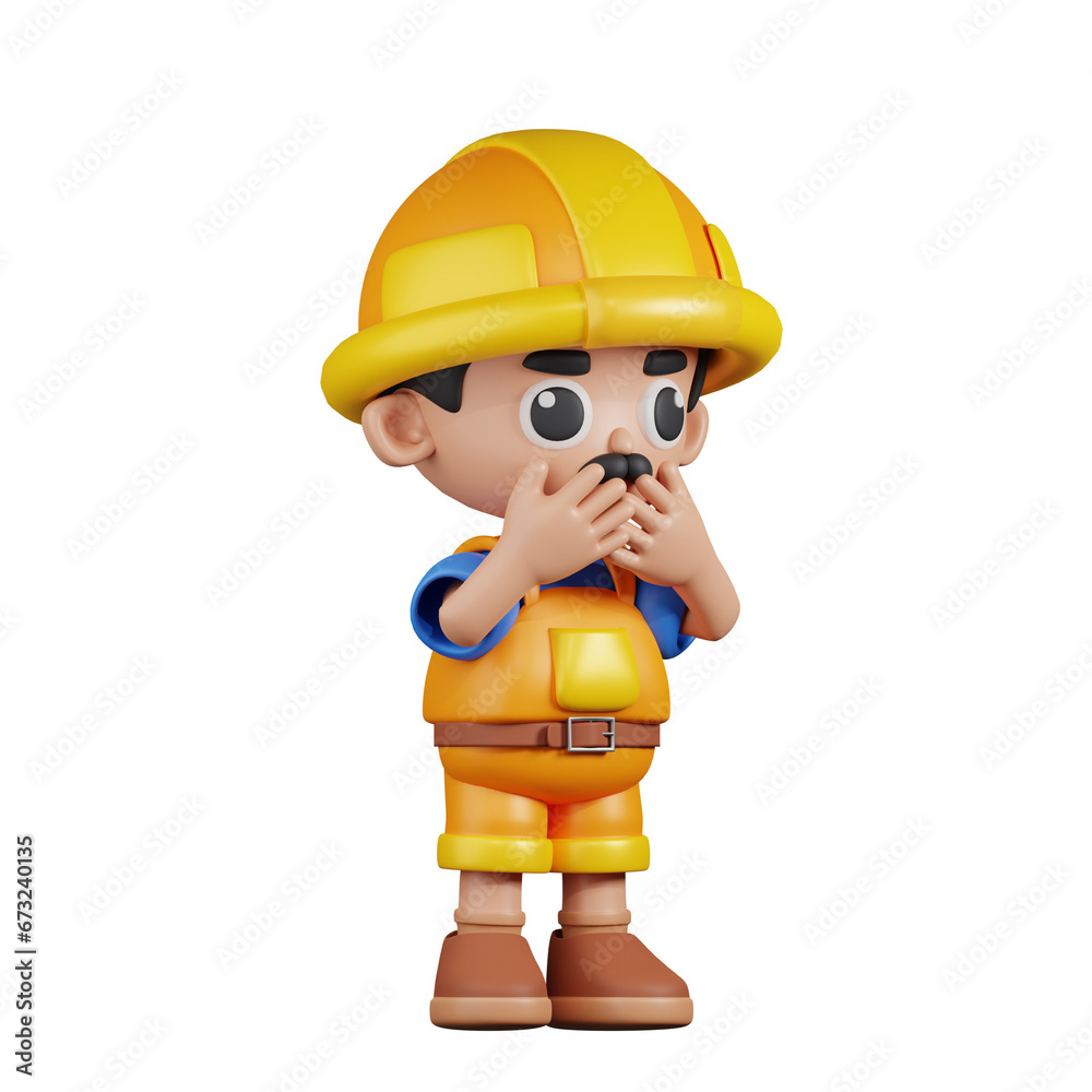 3d Character Builder Affraid Pose. 3d render isolated on transparent backdrop. 3d Character Builder Affraid Pose. 3d render isolated on transparent backdrop.