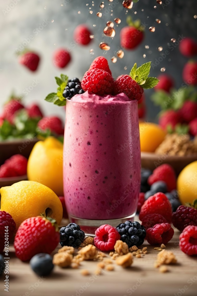 healthy breakfast with muesli