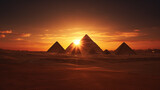 Sunset Silhouettes of Egypt Pyramids