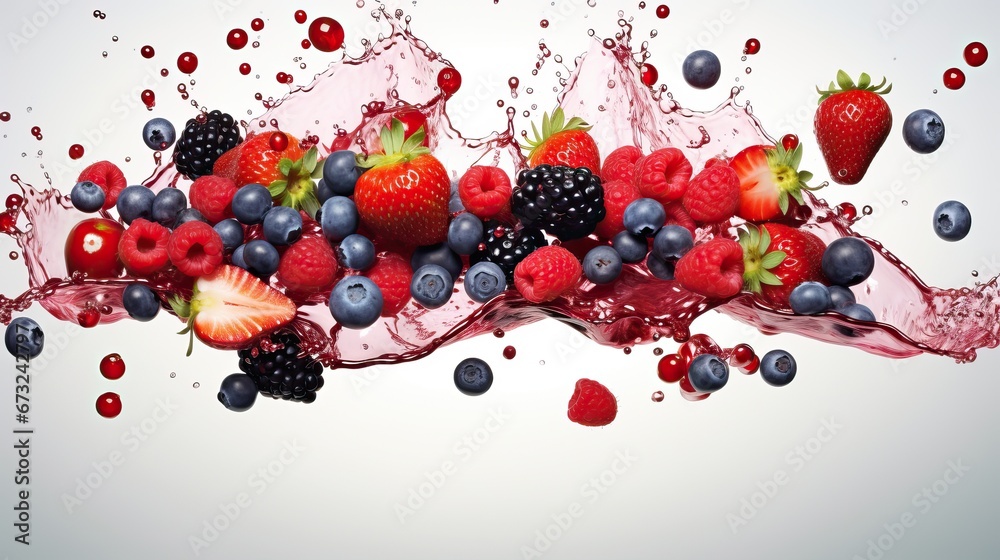 Fresh fruit water splash on white background Fresh fruit water splash on white background