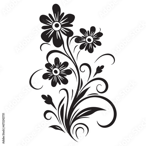 black flower silhouette decoration flower decorations flower pattern eps editable clip art flower