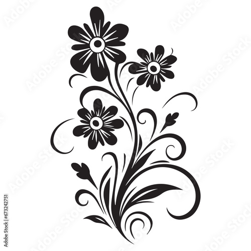 black flower silhouette decoration,flower decorations,flower pattern,eps,editable,clip art,flower