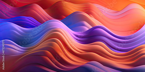 Soft rolling 3D layers in pastel gradients