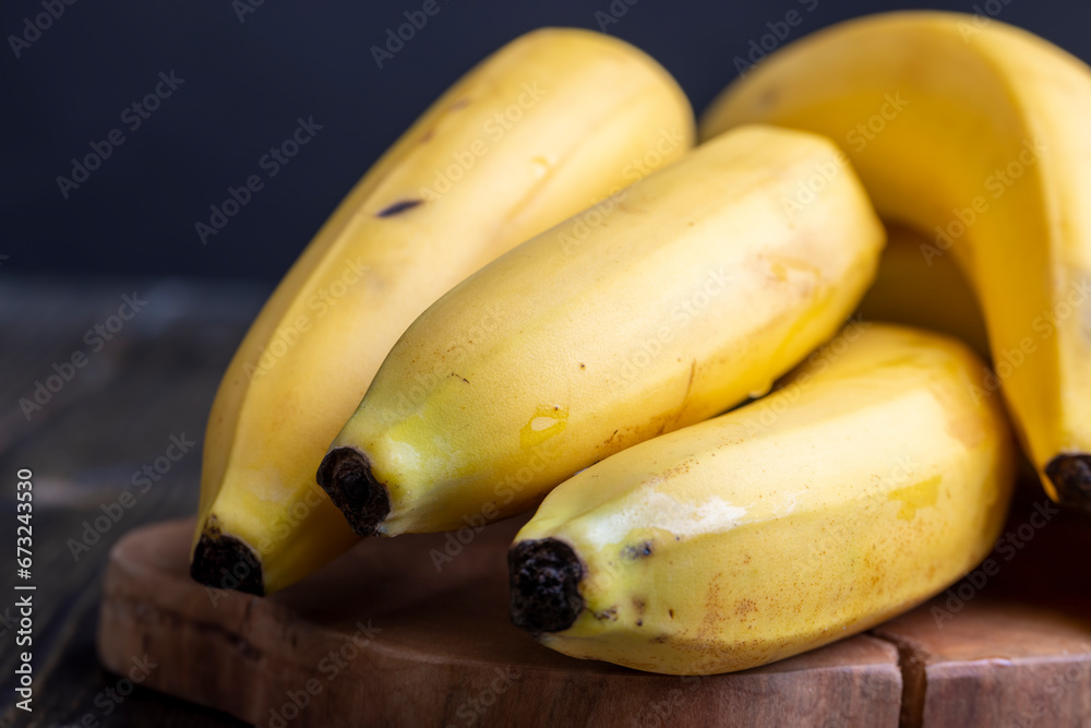 Ripe yellow bananas on the table Ripe yellow bananas on the table