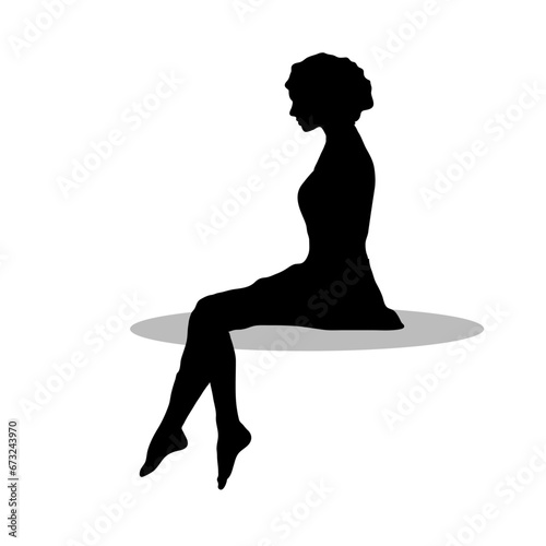 Girl sitting silhouette 