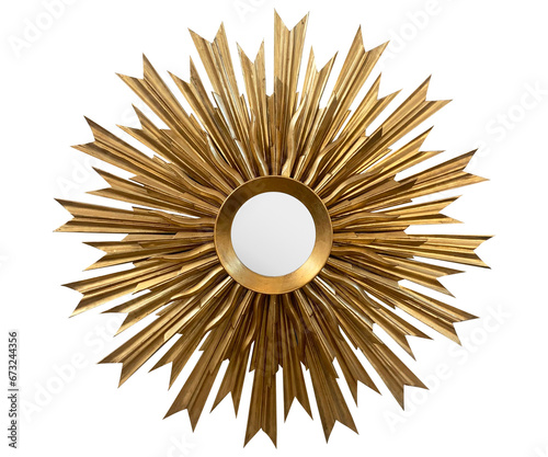 Image of Classic Vintage Sunburst Circle Mirror