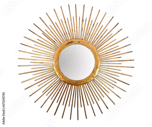 Image of Classic Vintage Sunburst Circle Mirror