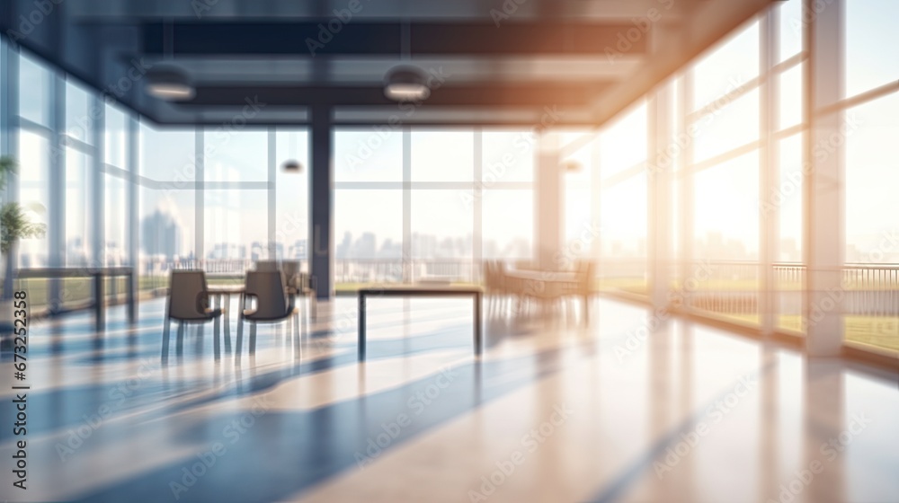 blurred background of modern office