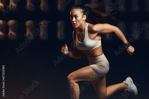fitness athlete woman running