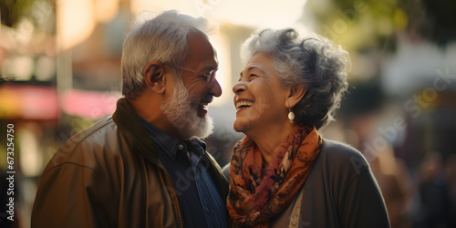 elderly couple in love enjoying their retirement