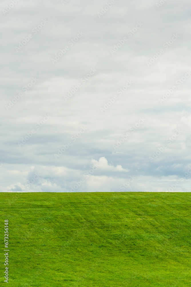 simple natural landscape with big sky and little green grass