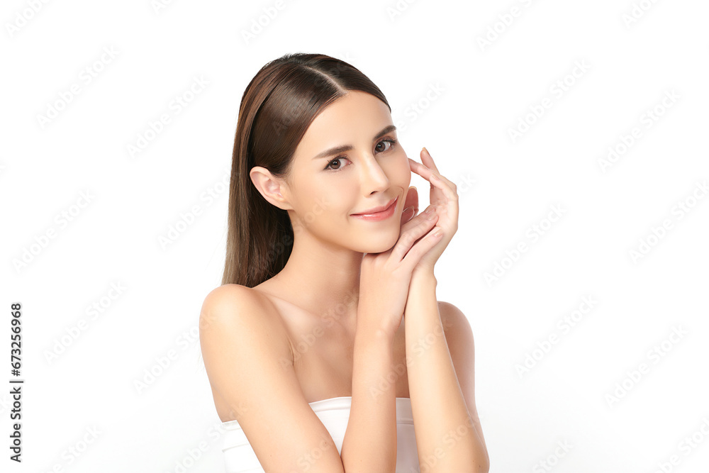 Beautiful young asian woman with clean fresh skin on white background, Face care, Facial treatment, Cosmetology, beauty and spa, Asian women portrait. Beautiful young asian woman with clean fresh skin on white background, Face care, Facial treatment, Cosmetology, beauty and spa, Asian women portrait.