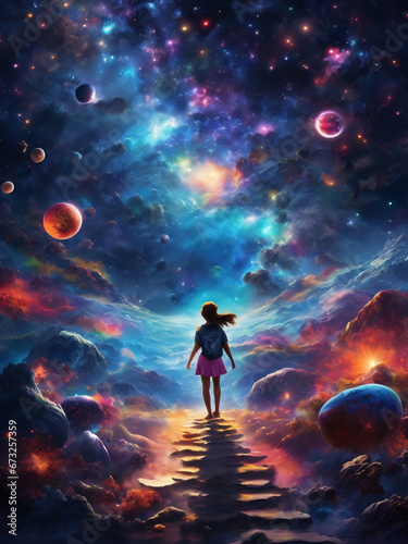 child in space