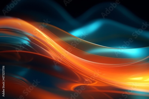 A colorful fluid curves smooth.Curves appear organic and undulating, resembling luminescent waves.