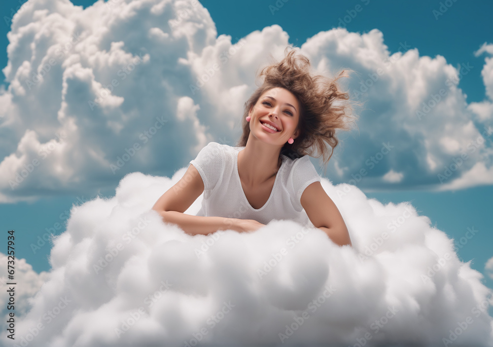 woman on cloud