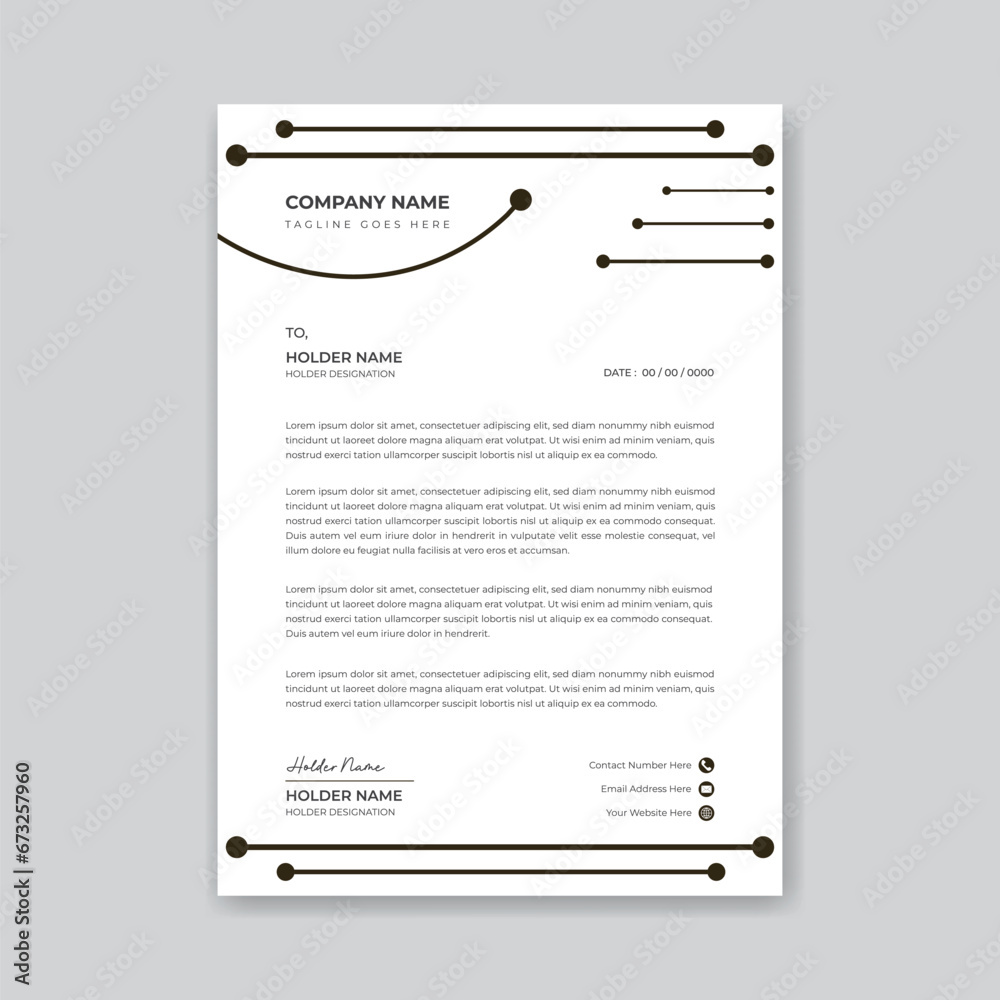 Vector modern business and corporate letterhead template