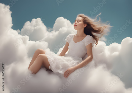 woman on cloud