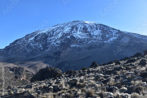 Amazing views of Mount Kilimanjaro from the trek up the Machame route photo