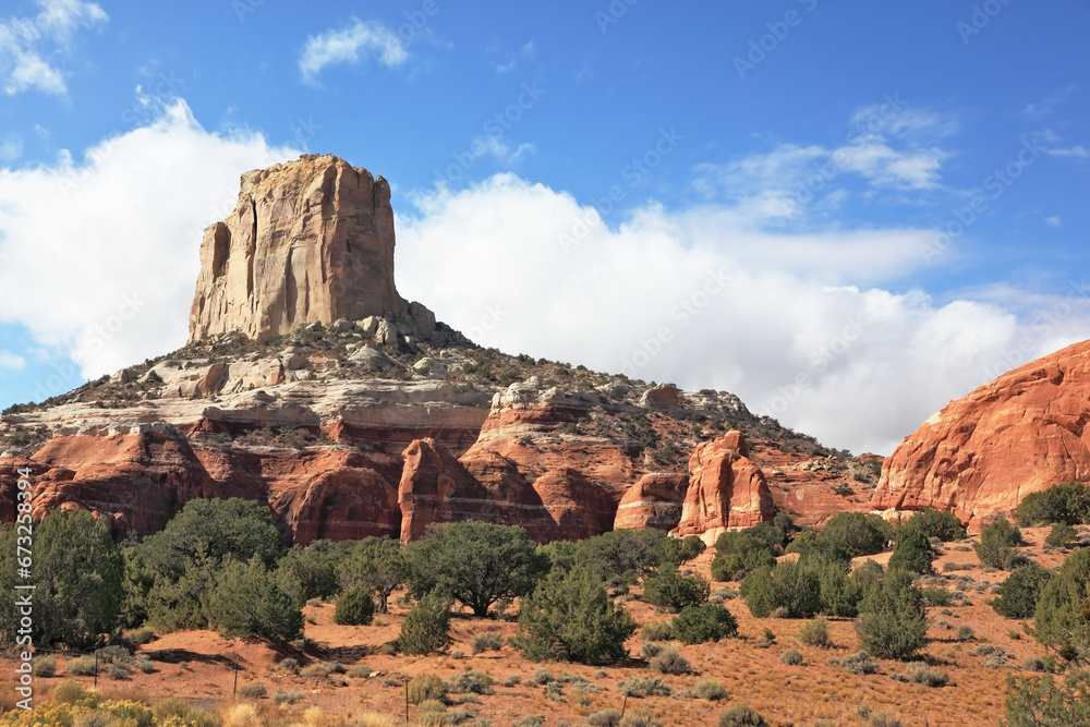 Red - white cliffs of sandstone