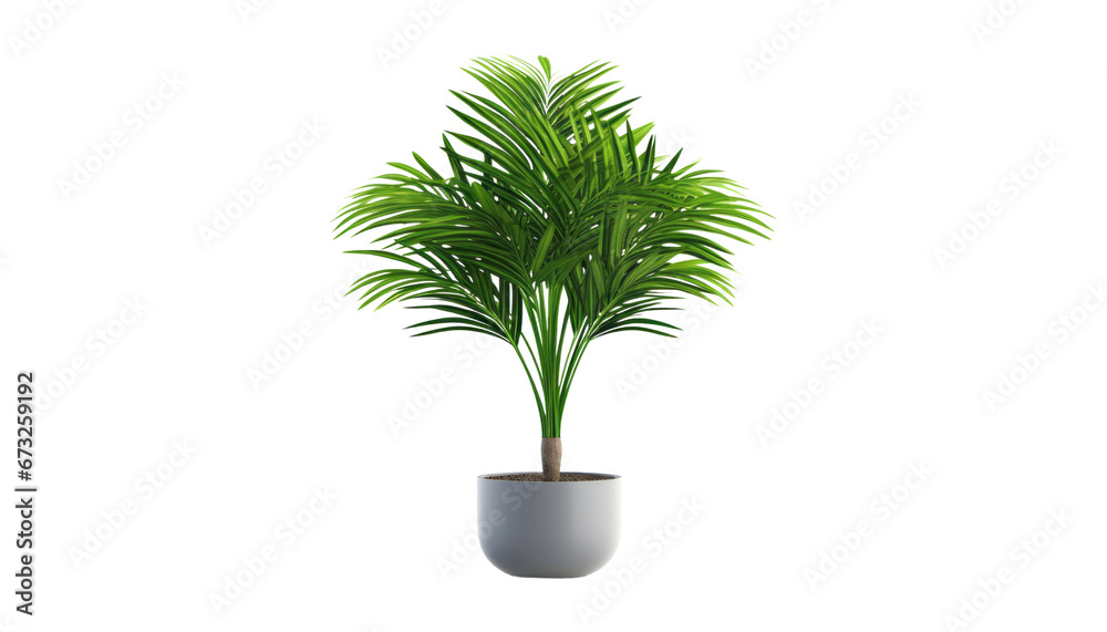 tree in a pot isolated on transparent background cutout