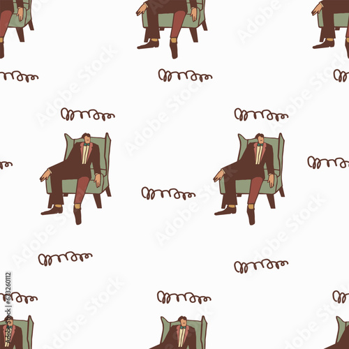 Psychotherapy. Seamless vector pattern.