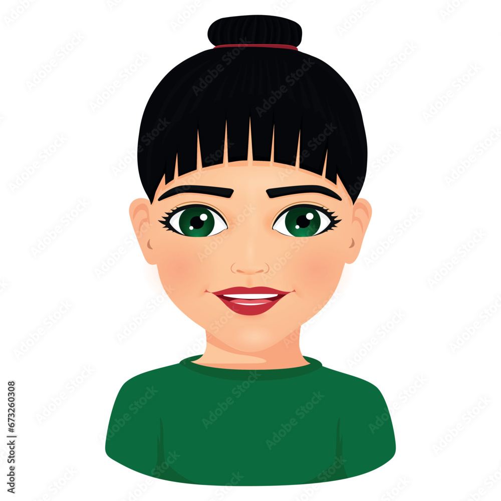 vector illustration of beautiful young lady portrait vector illustration of beautiful young lady portrait