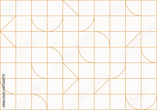 Obraz na płótnie Linear seamless art deco pattern drawing in linear style on beige background w salonie