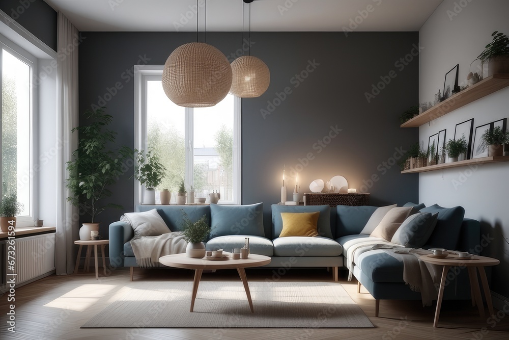 Fototapeta premium modern living room interior