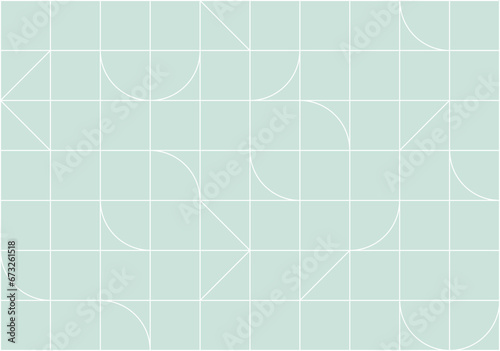 Linear seamless art deco pattern drawing in linear style on white background photo