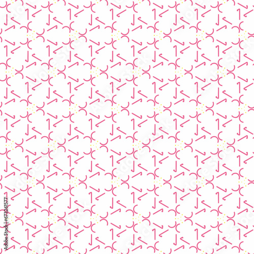 Foto Pink crane and half ring abstract seamless pattern