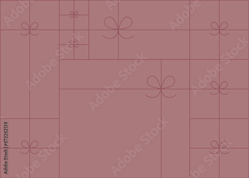 Obraz na płótnie Art deco present box linear composition drawing on coral background w salonie