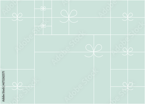 Obraz na płótnie Art deco present box linear composition drawing on turquoise background w salonie